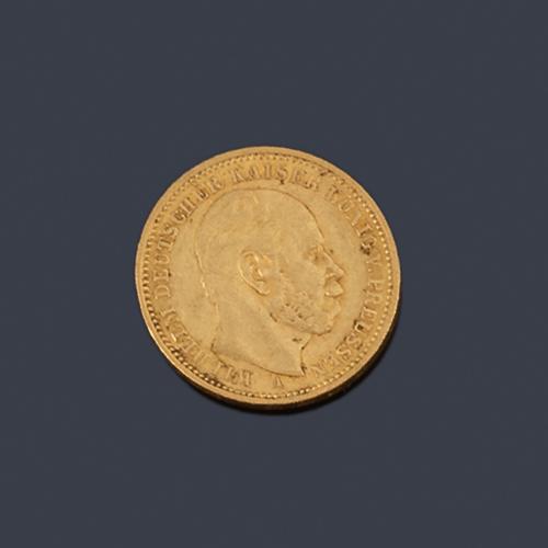  Moneda de 20 marcos, Alemania en oro de 22 K.
