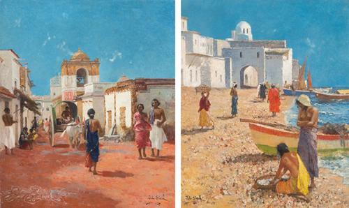  JOHN GLEICH - Pareja de escenas orientalistas