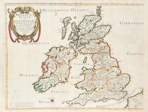 Lote 0005
NICOLAS SANSON D'ABBEVILLE - Britanniae Insulae in quibus Albium sive Britannia Maior Ivernia sive Britannia Minor tum et Orcades, Ebudes, Cassiterides... París, 1641