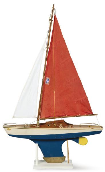  Barco de vela para estanque h. 1950