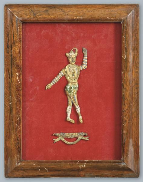  "Tomkinson" relieve en bronce dorado esmaltado de un cómico, Francia S. XIX.