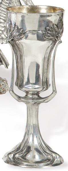  Copa de estaño modernista h. 1900