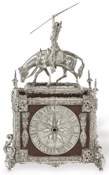  "Don Quijote y Rocinante" en plata española punzonada 1ª Ley.