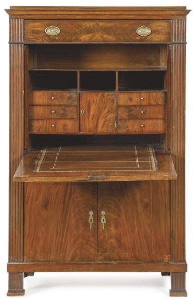  EE01688 Bureau "a abattant" Imperio en madera de caoba y palma de caoba