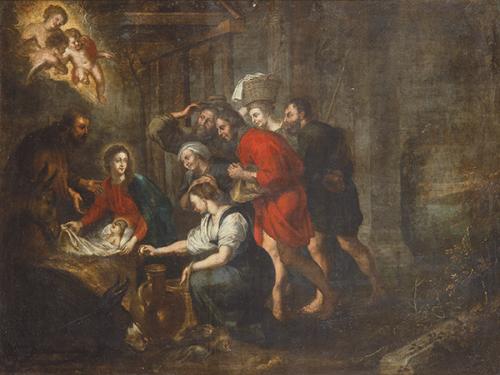 Lote 0083
ESCUELA FLAMENCA S. XVII - Adoración de los pastores