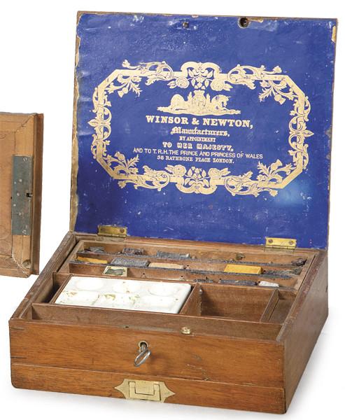  Caja de pintor de la firma inglesa Winsor & Newton de Londres ff. S. XIX.