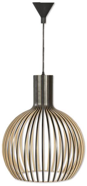  Lámpara de techo Octo small de Secto Design realizada en listones de abedul forjado.