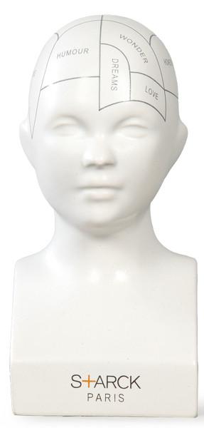  Philippe Starck (1949)
Cabeza frenológica en porcelana esmaltada en blanco. En su caja original.