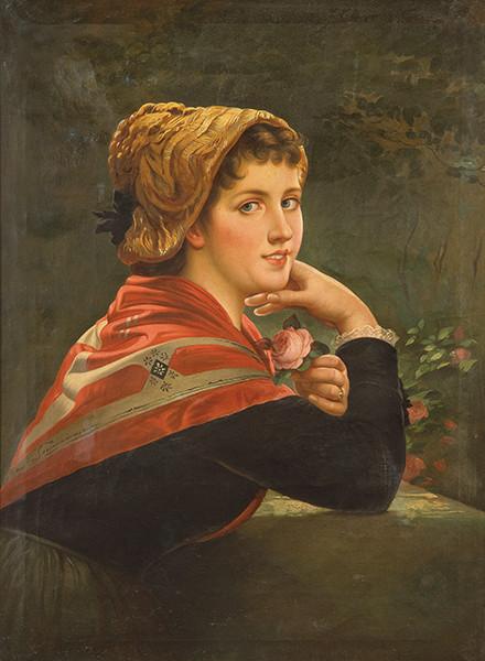  ESCUELA EUROPEA S. XIX - Joven campesina sentada