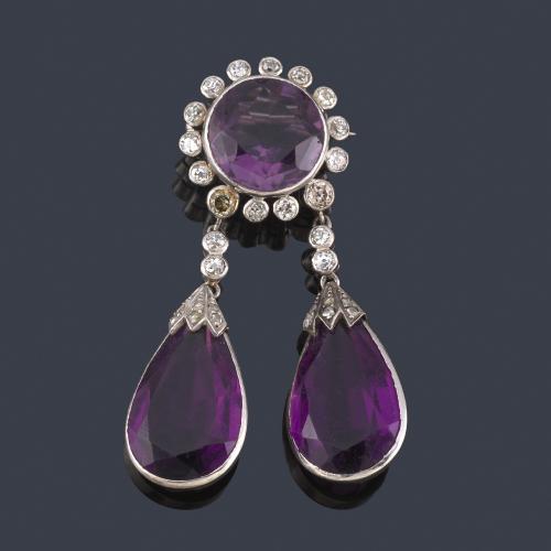  Broche de amatistas y diamantes