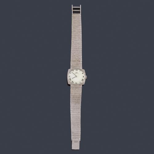  MARVIN de señora con caja y brazalete en oro blanco de 18 K.