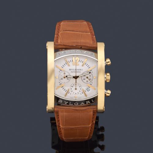  BVLGARI Assioma ref. AA 48 SG CH de caballero con caja en acero y oro de 18 K. Con estuche y documentación.