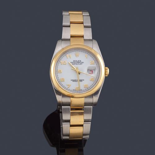  ROLEX Oyster Perpetual Date Just Superlative Chronometer Officially Certified ref. 116203 de caballero con caja y brazalete en acero y oro de 18 K.