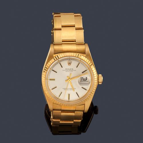  ROLEX  Oyster Perpetual Datejust Superlative Chronometer Oficially Certified.  Ref. 1601. Reloj para caballero con caja y brazalete en oro amarillo de 18 K.