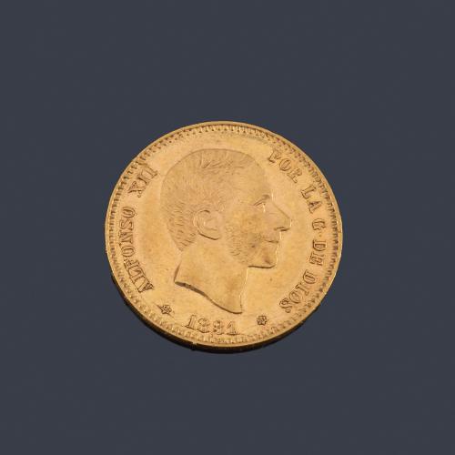  Alfonso XII 25 pesetas, Madrid 1881 MSM.