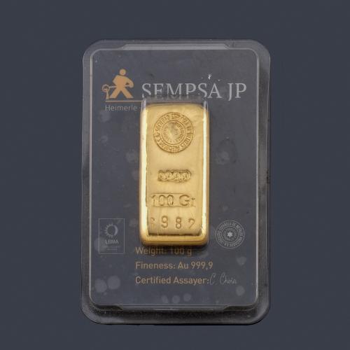  Lingote en oro de 24 K de 100 grs.