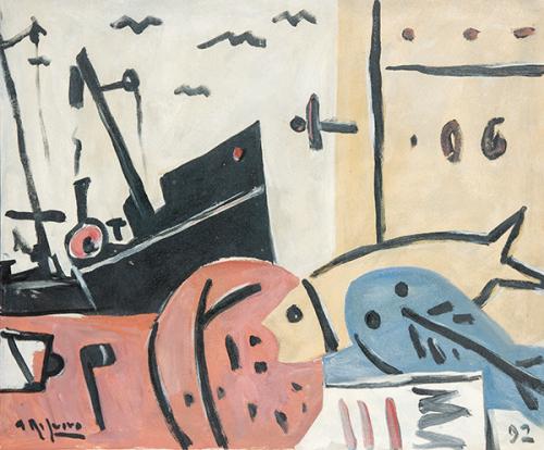  ALCEU RIBEIRO - Composición con peces