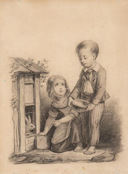 Lote 0023
FRANCISCO JAVIER ORTEGO Y VEREDA - Niños y conejo