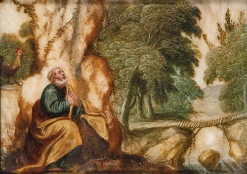 Lote 0047
ESCUELA ESPAÑOLA S. XVII - San Pedro en un paisaje