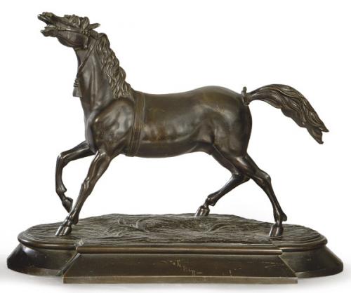  "Caballo" en bronce patinado ff. S. XIX pp. S. XX