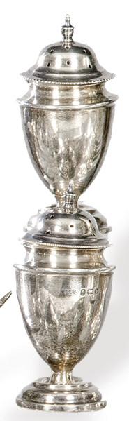  Pareja de saleros de plata inglesa punzonada Ley Sterling de Henry Williamson Ldt., Birmingham 1901.