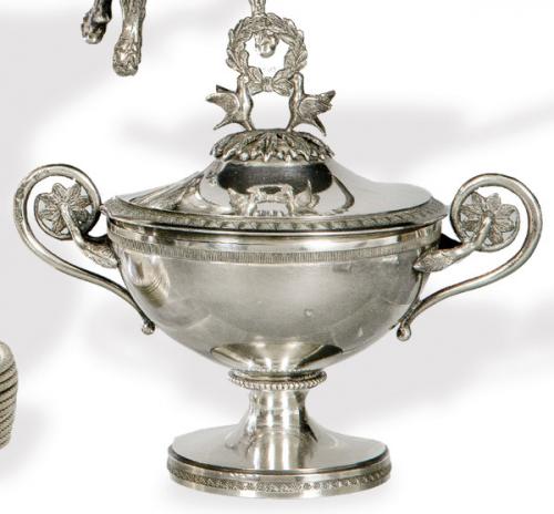  Compotera de plata española de la Real Fábrica de Platería de Antonio Martinez, Madrid Villa y Corte 1797?