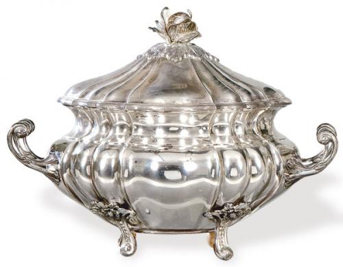  Sopera de plata española punzonada Ley 925 de Durán.