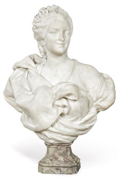  RENÉ ROZET - Escultura de marmol de carrara. Firmada