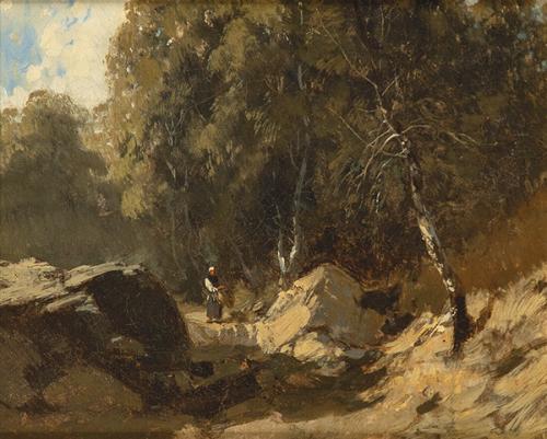  ATRIBUIDO A EUGÈNE CICÉRI - Paisaje