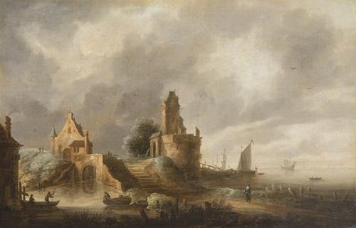  ESCUELA HOLANDESA S. XVIII - Paisaje invernal