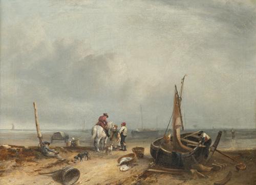  ESCUELA INGLESA S. XIX - Escena de playa