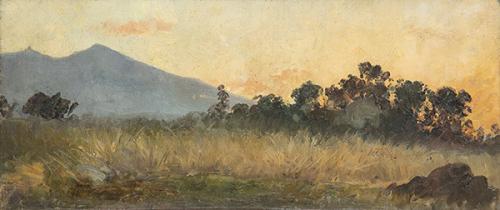  ESCUELA ESPAÑOLA S. XIX - Paisaje al atardecer