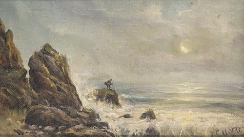  BALDOMERO GALOFRE - Marina rocosa y pescador