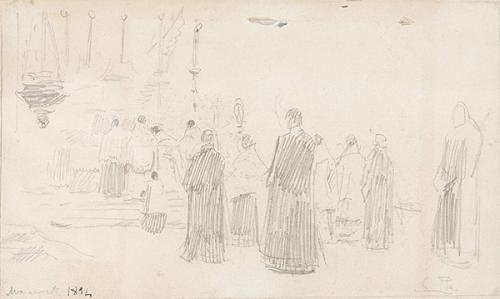  CECILIO PLA Y GALLARDO - Santa Misa en la Abadía de Montserrat / Estudiomilitar (reverso)