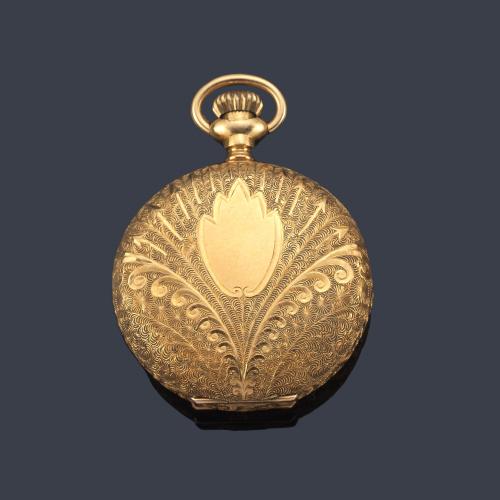  A.W.W.C.O.,WALTHAM, reloj de colgar en oro amarillo de 18 K.