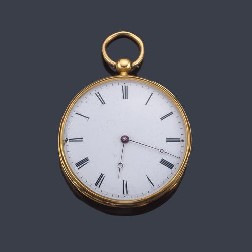  Reloj lepin con caja en oro amarillo de 18 K.