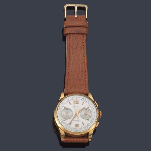  HELVETIA Cronógrafo de caballero con caja en oro rosa de 18 K.