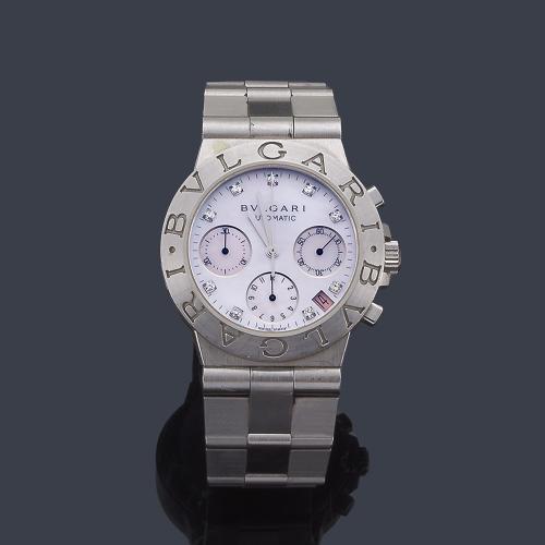  BVLGARI Diágono ref. CH 35 S de caballero con caja y brazalete en acero.