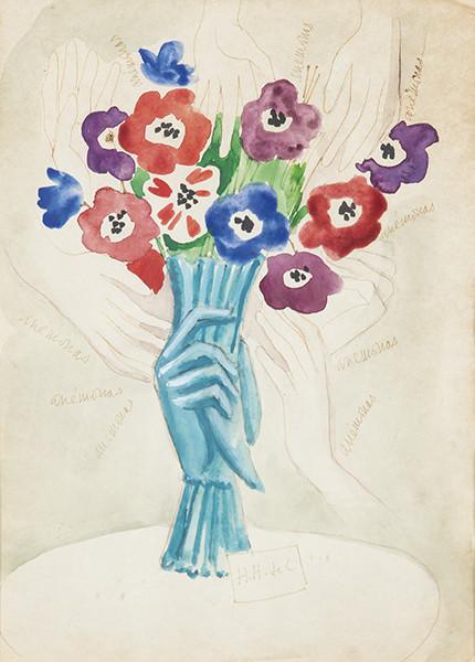  HIPOLITO HIDALGO DE CAVIEDES - Violetero con flores