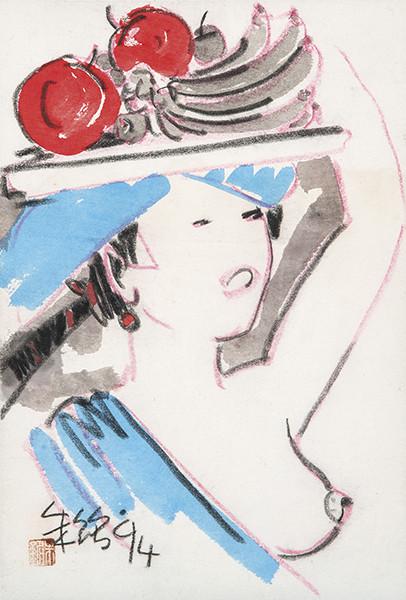 Lote 0428
JU MING - Desnudo con sobrero de frutas