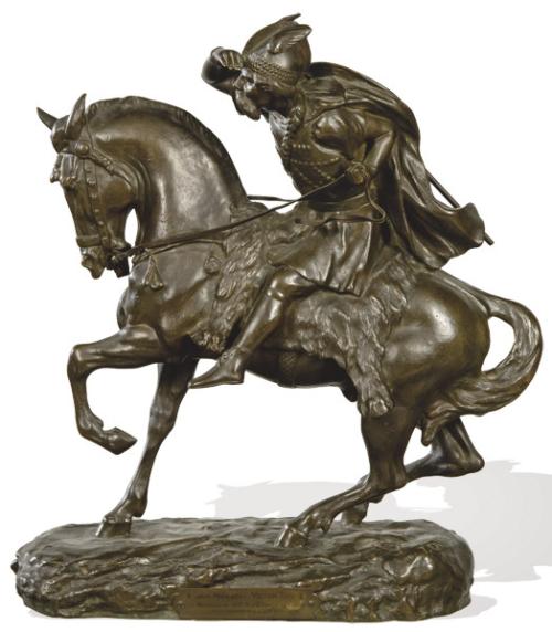  Thomas Francois Cartier (Francia 1879-1943)
"Vercingetorix a Caballo"
Escultura en bronce patinado,
