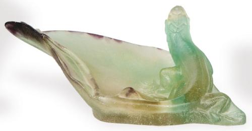 Lote 1281
Hoja con lagarto Daum Nancy