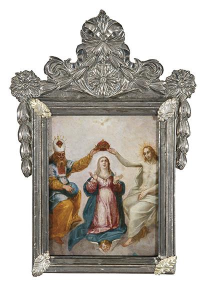  ESCUELA ITALIANA S. XVII - Virgen María coronada por la Trinidad
