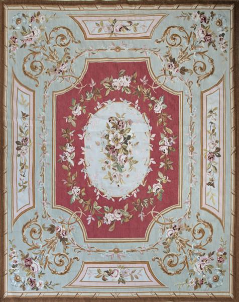  Alfombra Aubusson en lana.