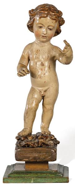  Escuela Sevillana S. XVII
"Niño Jesús"
Talla de madera policromada con ojos de pasta vítrea.