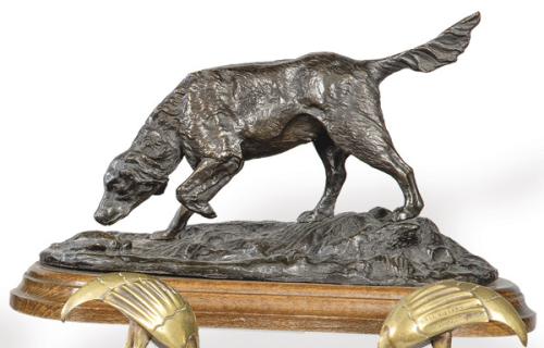  "Perro Setter" en bronce patinado de Portland Iberia 1977.