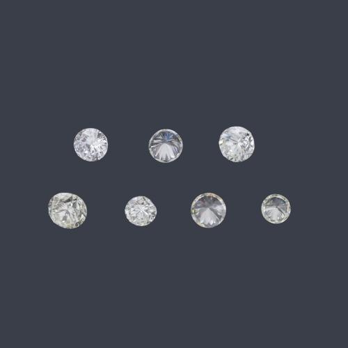  Lote con siete brillantes de 2,28 ct.