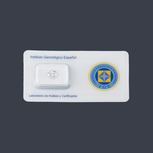  Brillante en blister de 1,28 ct con color F y pureza SI1. Con certificado IGE.