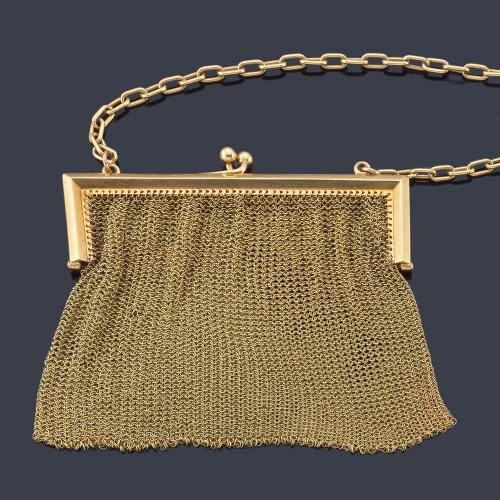  Bolso de cota de malla en oro amarillo de 18 K.