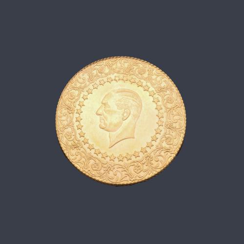  Moneda turca de Atatürk en oro de 22 K.